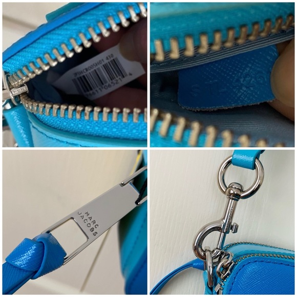 $325 NWT Marc Jacobs Blue Leather Webbing Strap Snapshot Camera Crossbody Bag